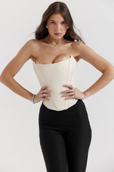 Genevieve-Vintage Cream Lace Back Corset