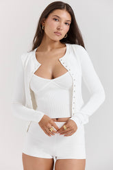 Riva-White Summer Knit Cardigan