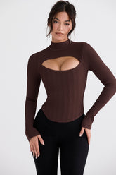Georgina-Cocoa Knitted Corset