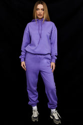 Sky-Purple Fleece Back Jogging Trousers