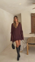 Leera Mini Dress - Chocolate
