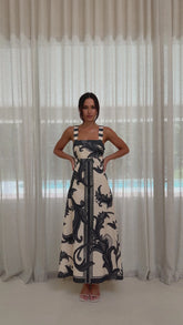 Mandy Maxi Dress - Cream / Black