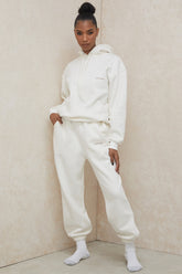 Sky-Off White Fleece Back Jogging Trousers
