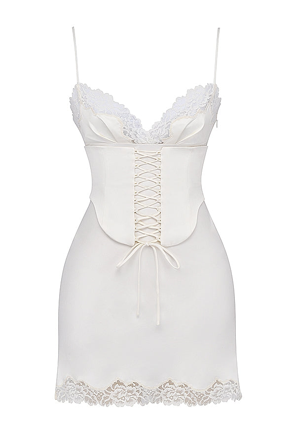 Soraya-Ivory Satin Slip Dress