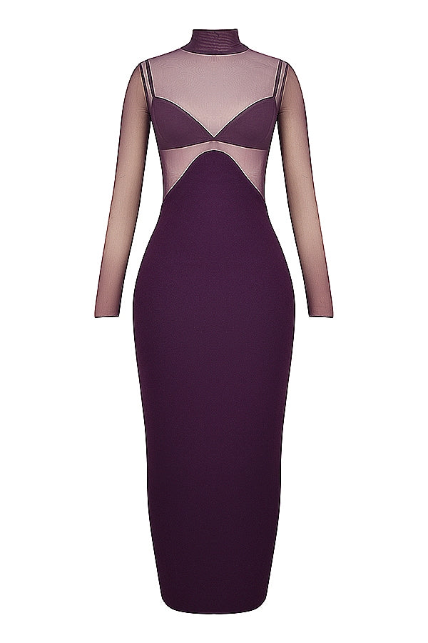 Safiya-Black Grape Maxi Dress