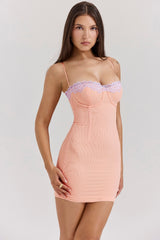 Harper-Sorbet Lace Trimmed Mini Dress