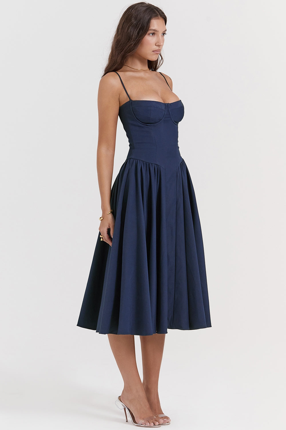 Samaria-French Navy Corset Sundress
