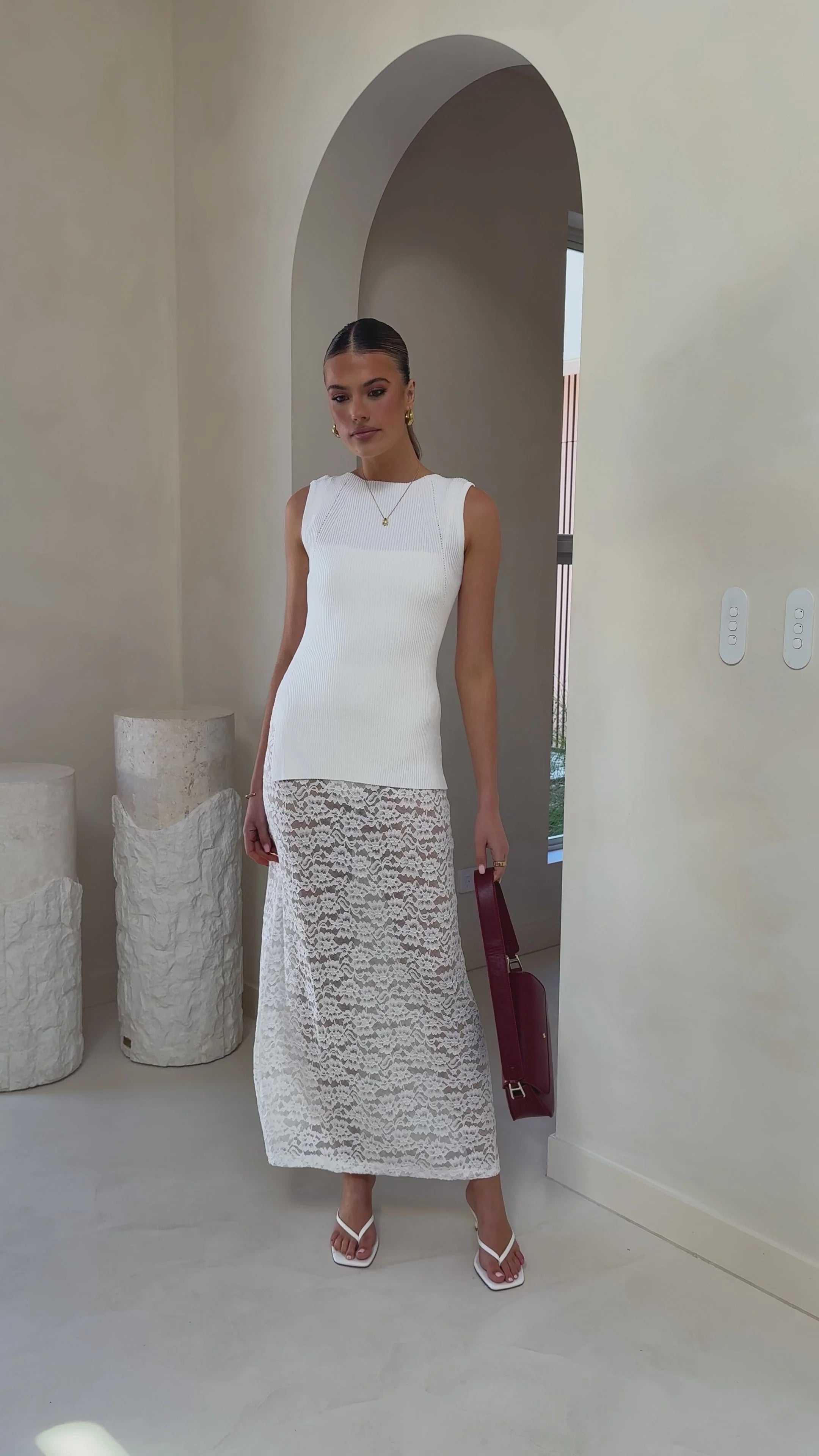 Harlene Lace Maxi Skirt - White