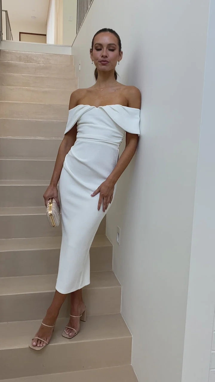 Holly Midi Dress - White