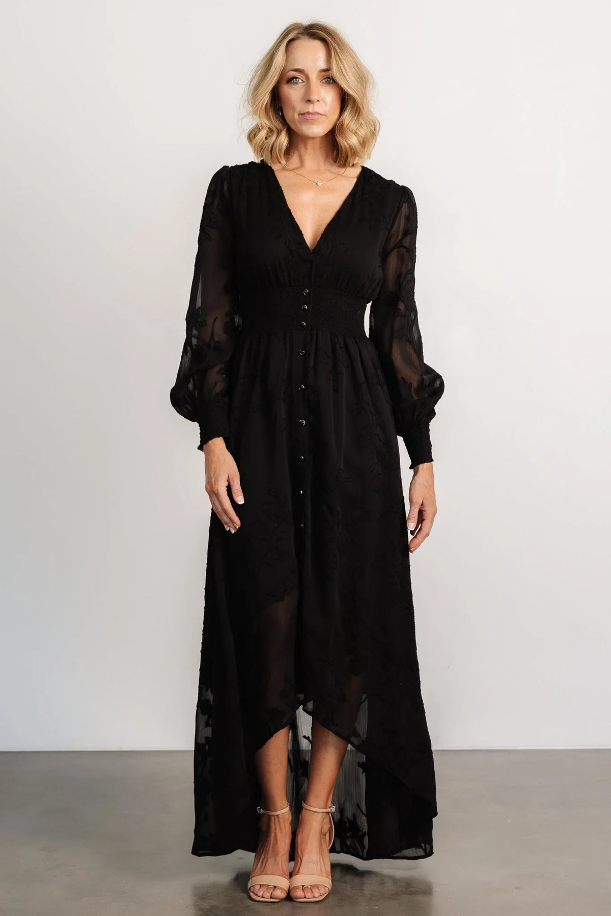 Mayfair High Low Maxi Dress | Black