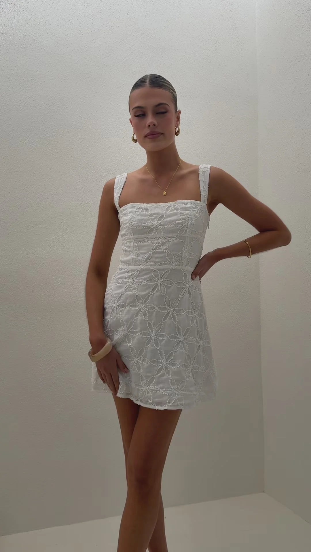 Nadalia Mini Dress - White Lace