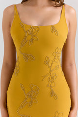 Rosalia-Gold Embellished Hand Beaded Maxi Dress