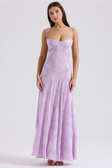 Seren-Orchid Floral Lace Back Maxi Dress