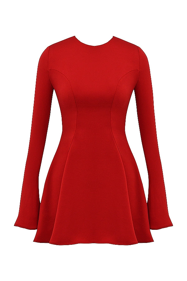 Sacha-Red Satin Mini Dress