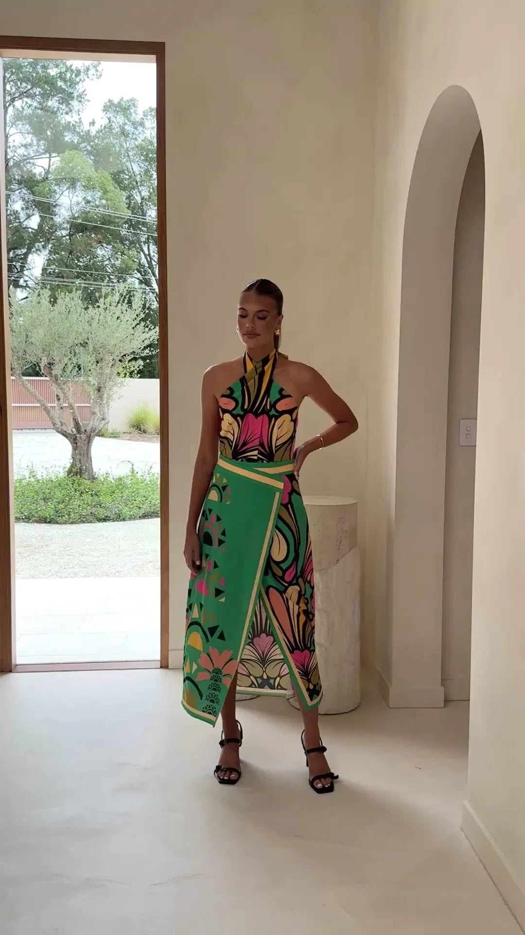 Portugal Tailored Maxi Skirt - Apple