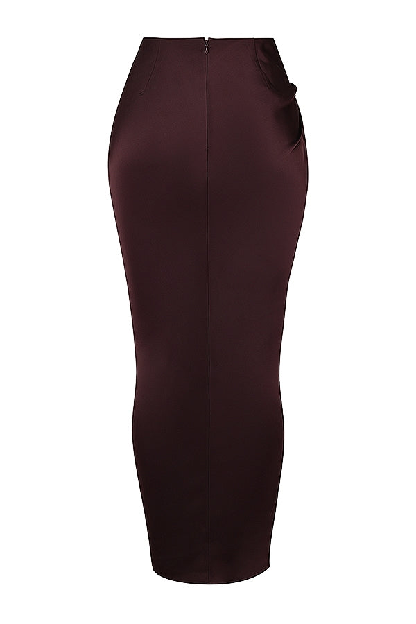 Vesper-Rich Brown Maxi Skirt