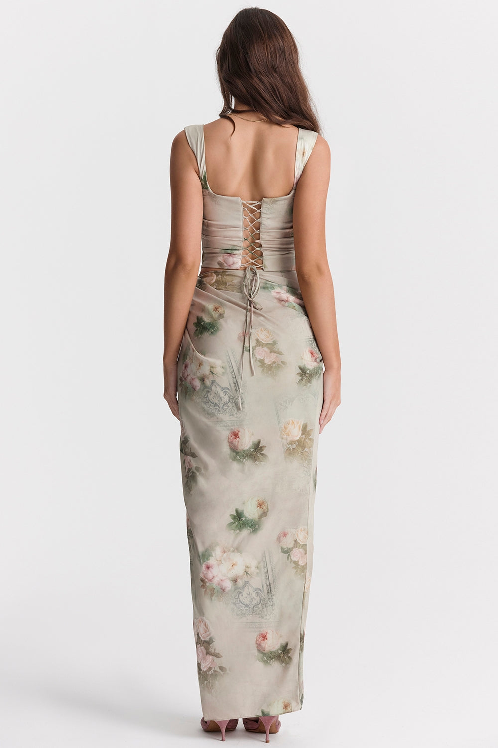 Vesper-Vintage Floral Maxi Skirt