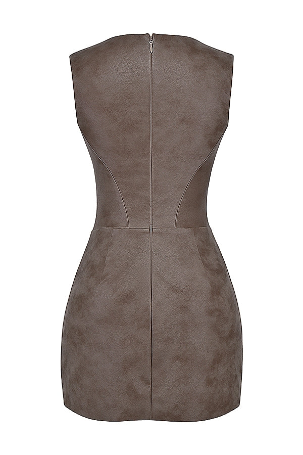 Pandora-Mocha Corset Mini Dress