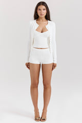 Riva-White Summer Knit Cardigan