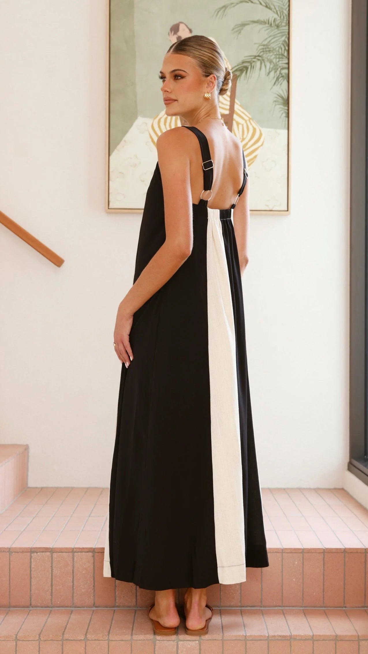 Talaith Maxi Dress - Black / Cream