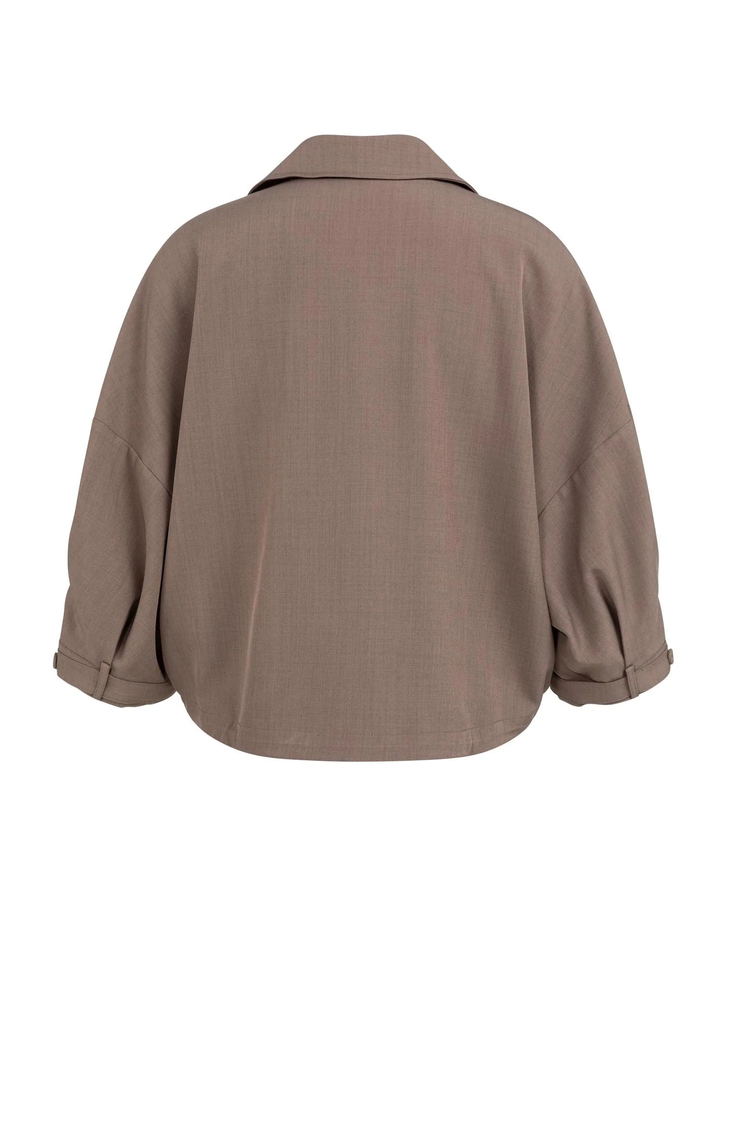 Blouse jacket with adjustable waistband and pockets