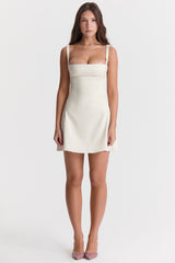 Kara-Vintage Cream Mini Dress