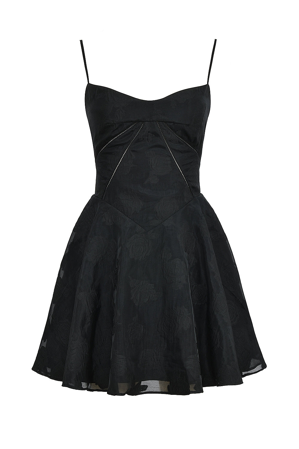 Serenita-Black Floral Lace Back Mini Dress
