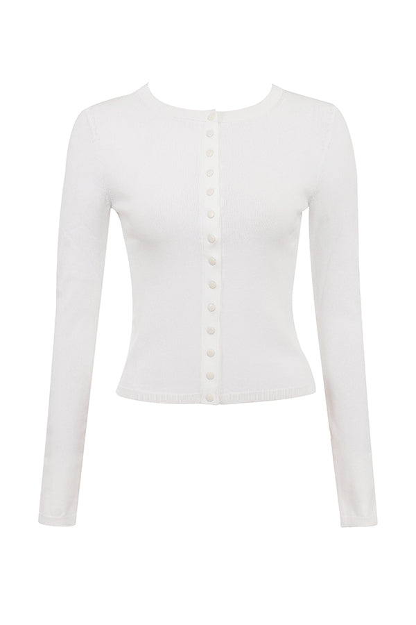 Riva-White Summer Knit Cardigan