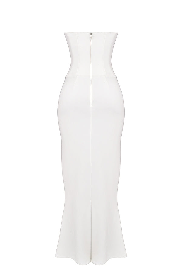 Tamara-Ivory Strapless Corset Dress
