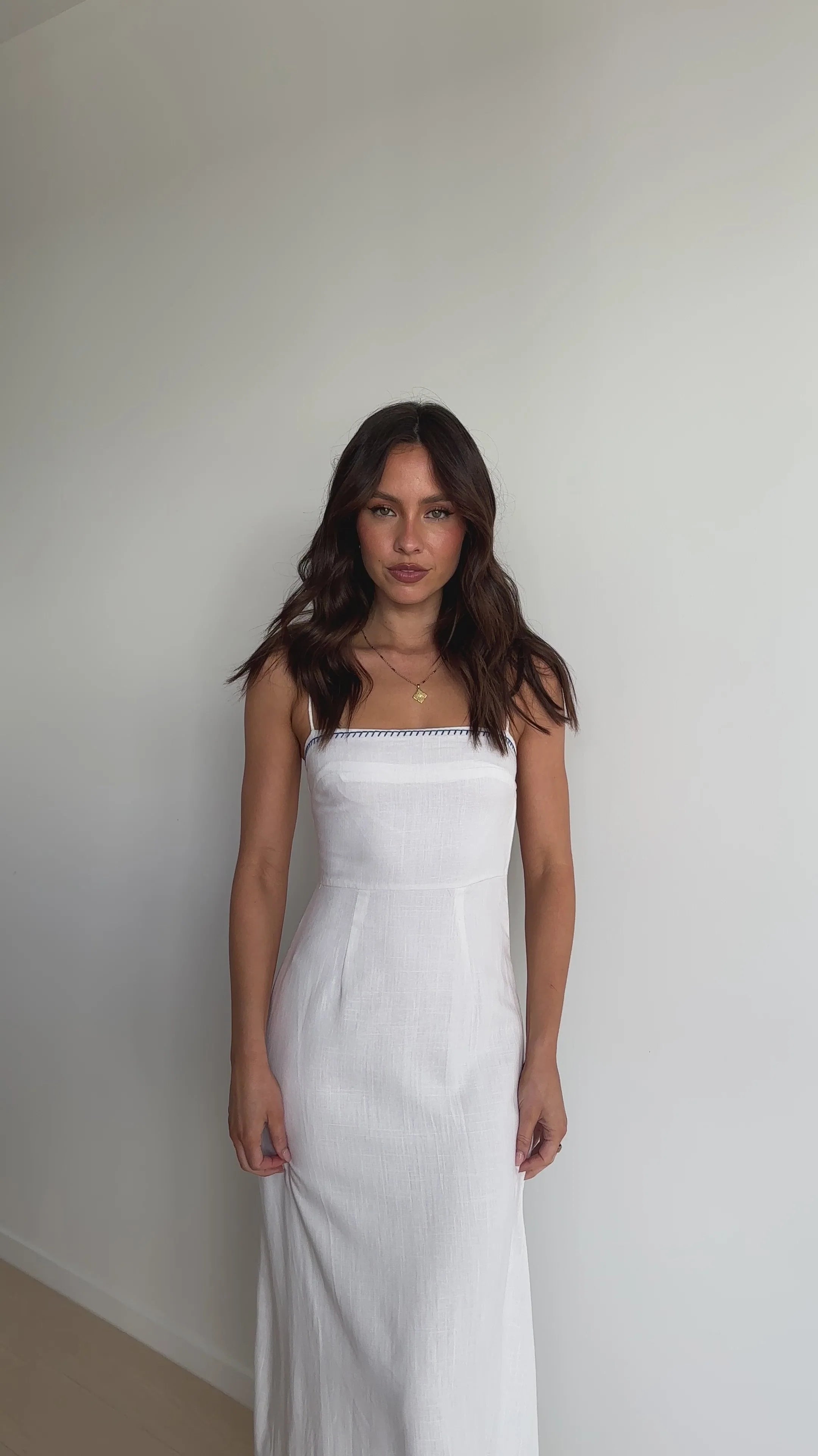 Daya Maxi Dress - White / Blue