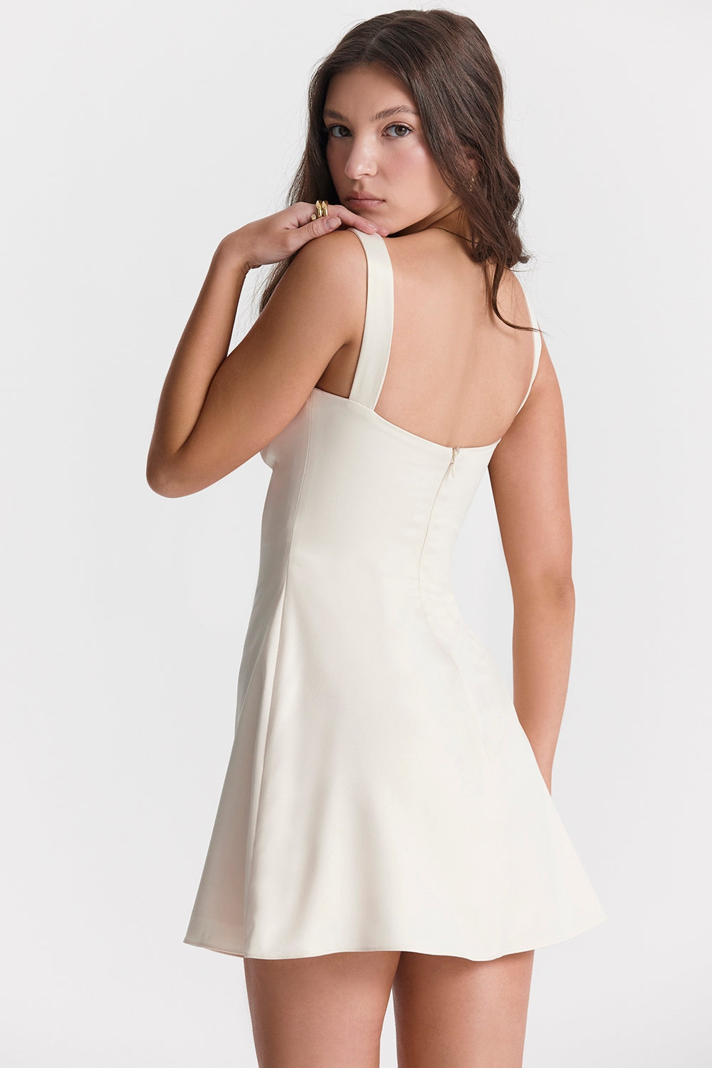 Kara-Vintage Cream Mini Dress