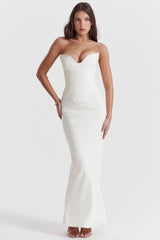Tamara-Ivory Strapless Corset Dress