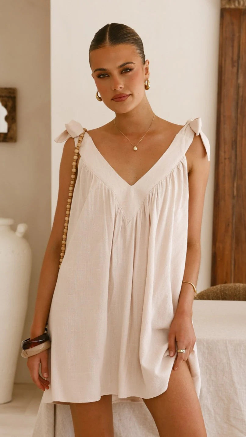 Lanna Mini Dress - Beige