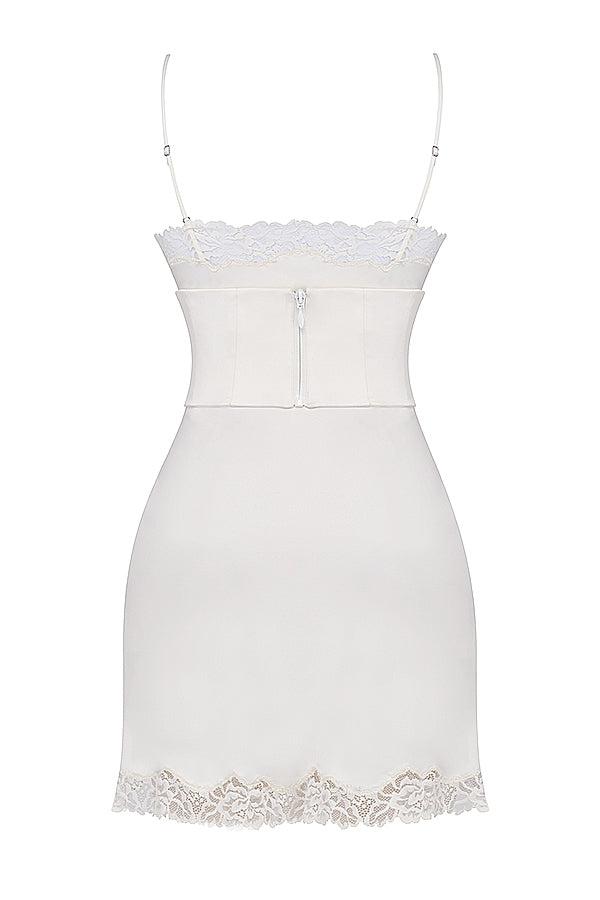 Soraya-Ivory Satin Slip Dress