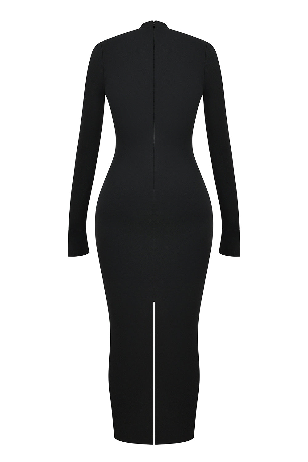 Marie-Louise-Black Turtleneck Maxi Dress