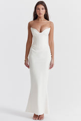 Tamara-Ivory Strapless Corset Dress