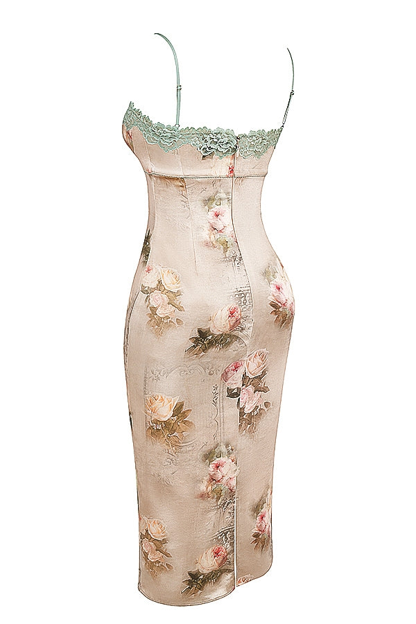 Venus-Vintage Floral Midi Dress