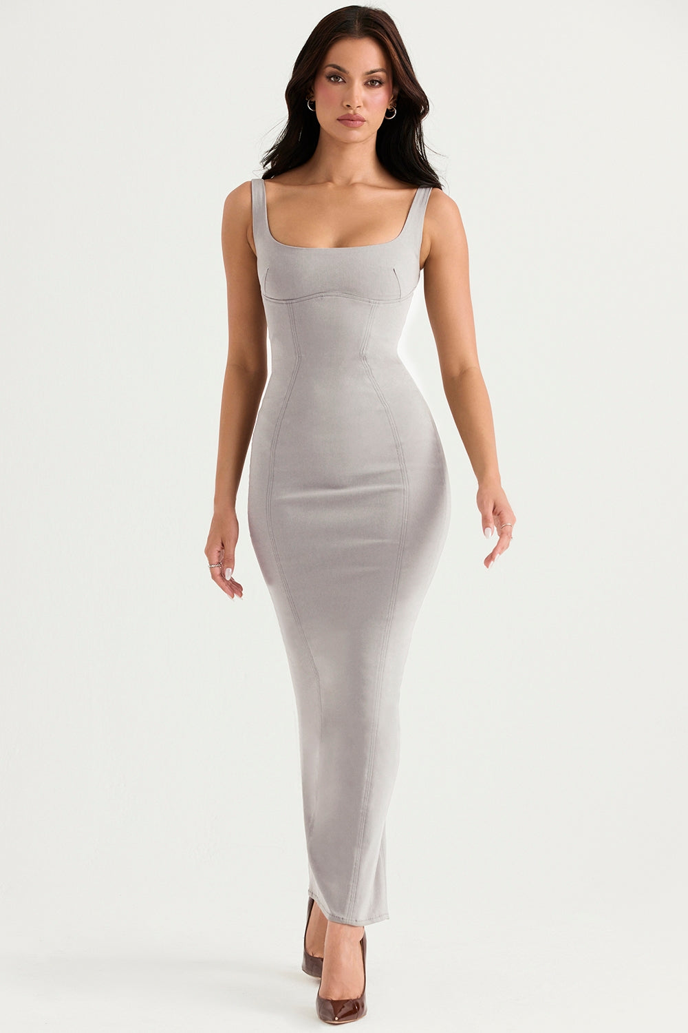 Rea-Smoke Bodycon Maxi Dress