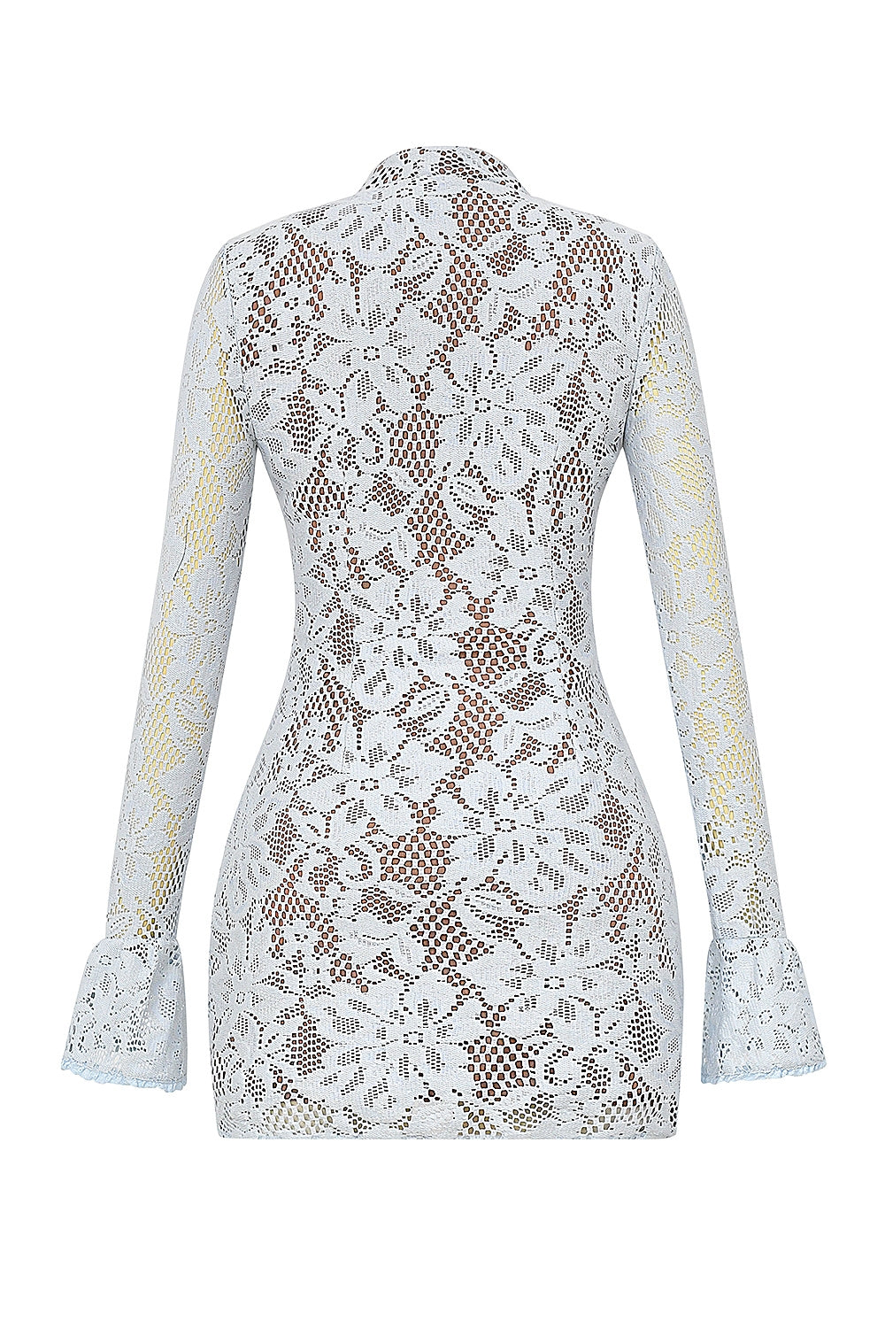 Brianna-Bluebell Keyhole Lace Mini Dress