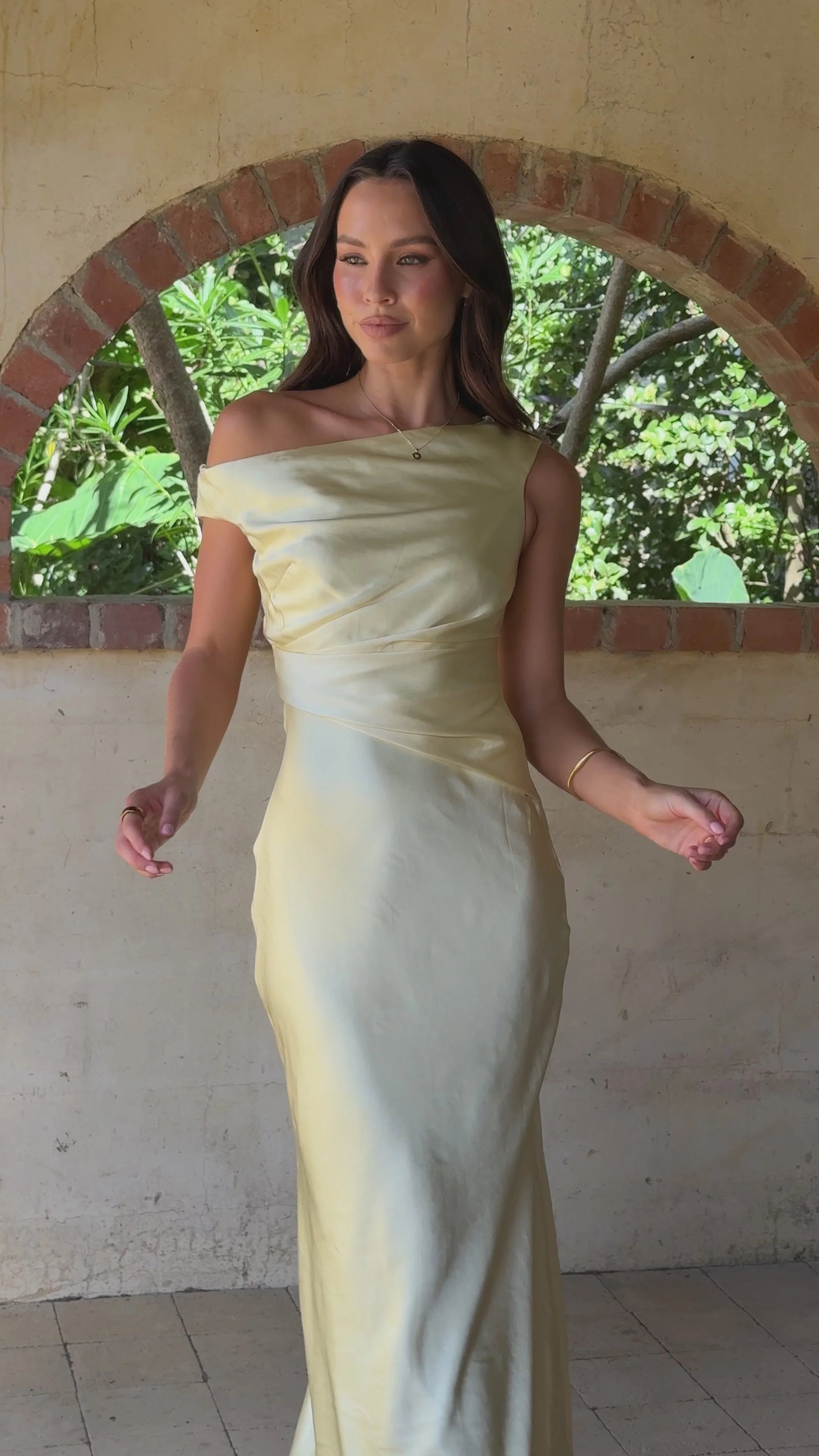 Auria Off Shoulder Maxi Dress - Yellow