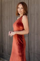 Tatiana Velvet One Shoulder Maxi Dress | Cinnamon