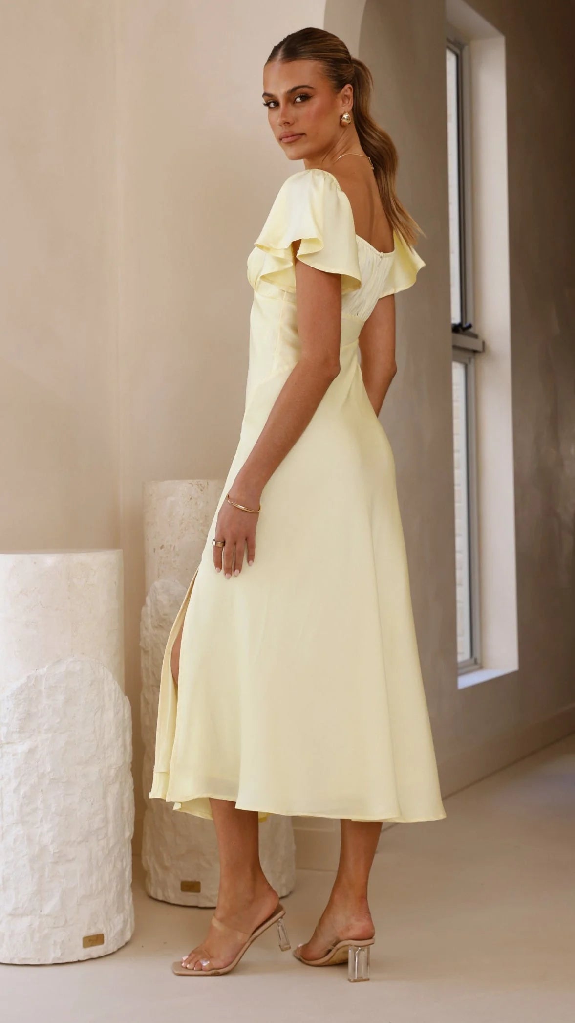 Louisa Midi Dress - Yellow