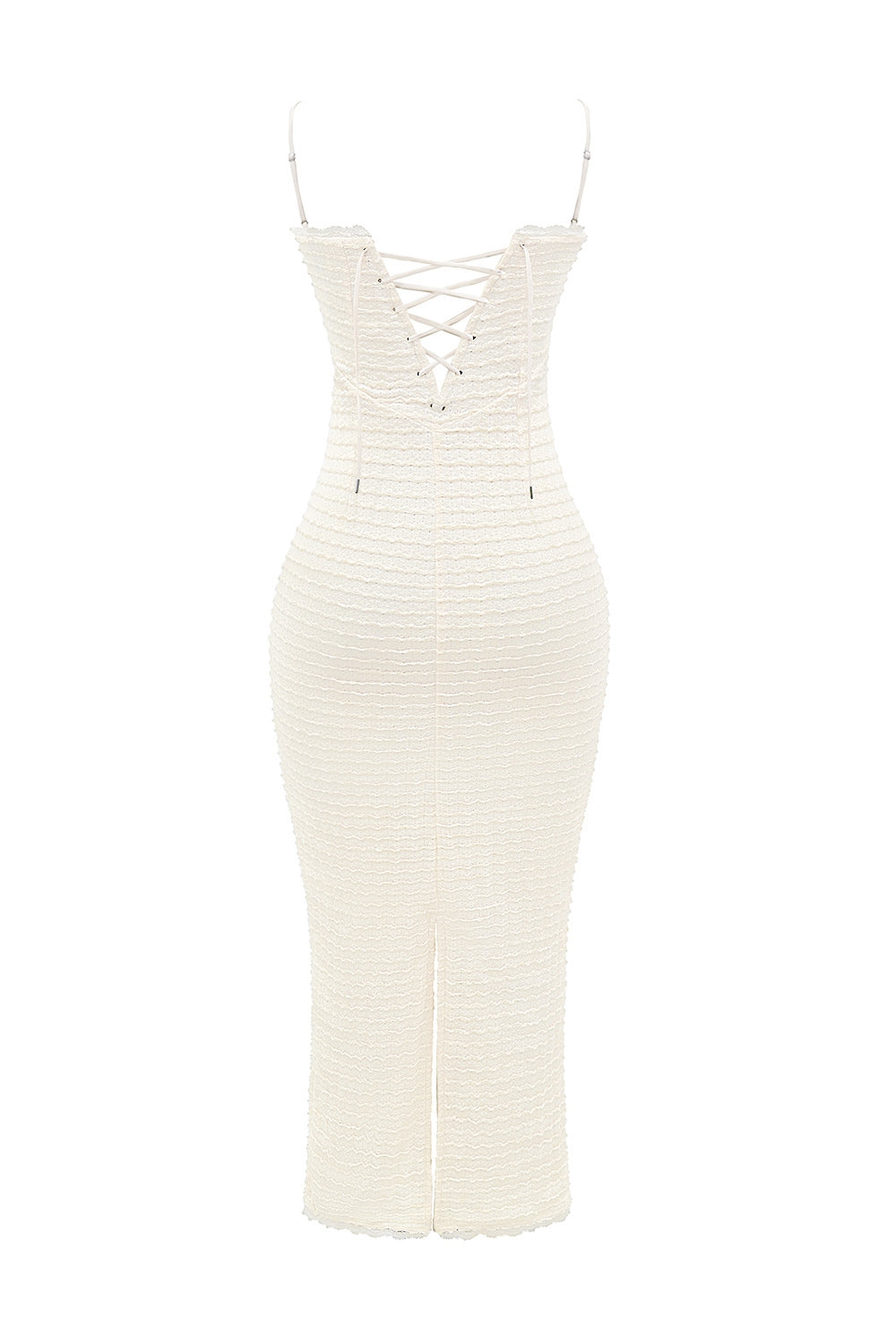 Elinor-Cream Tea Frill Lace Midi Dress
