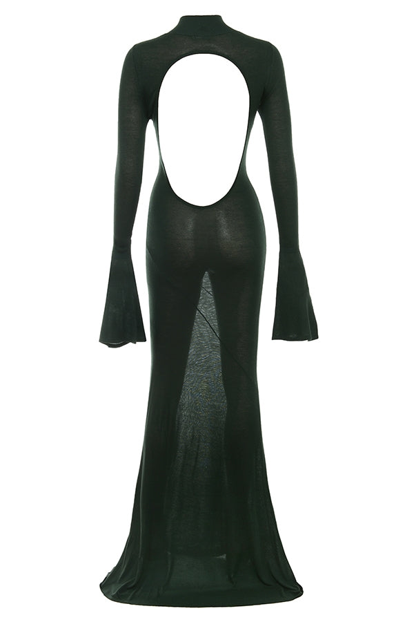 Sancha-Forest Green Knit Maxi Dress