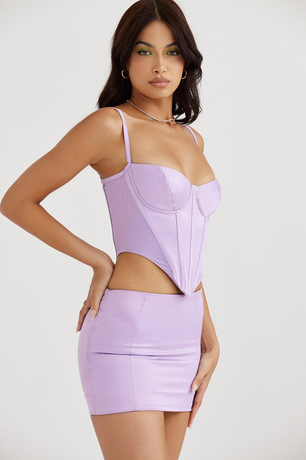 Tamsin-Orchid Satin Corset