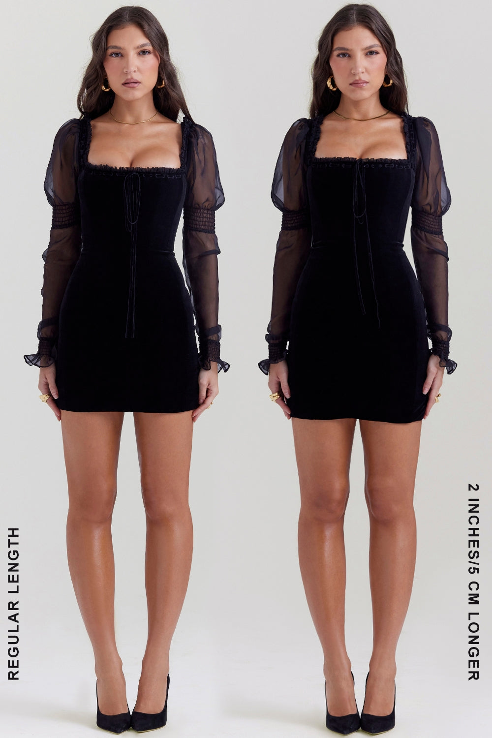 Syana-Black Velvet Mini Dress