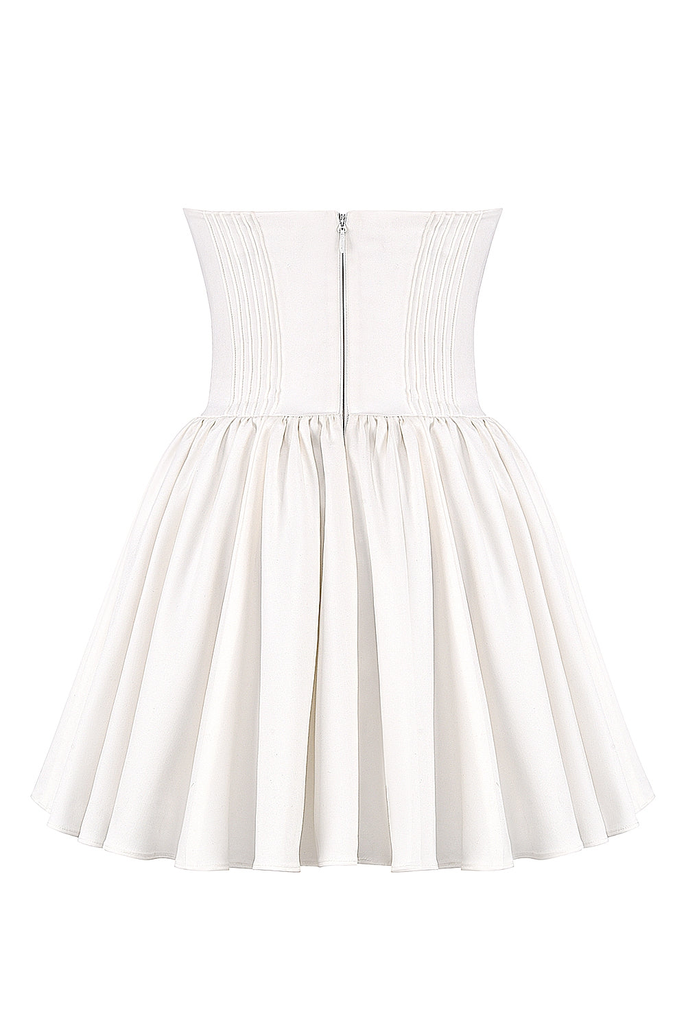 Katherine-White Strapless Corset Mini Dress