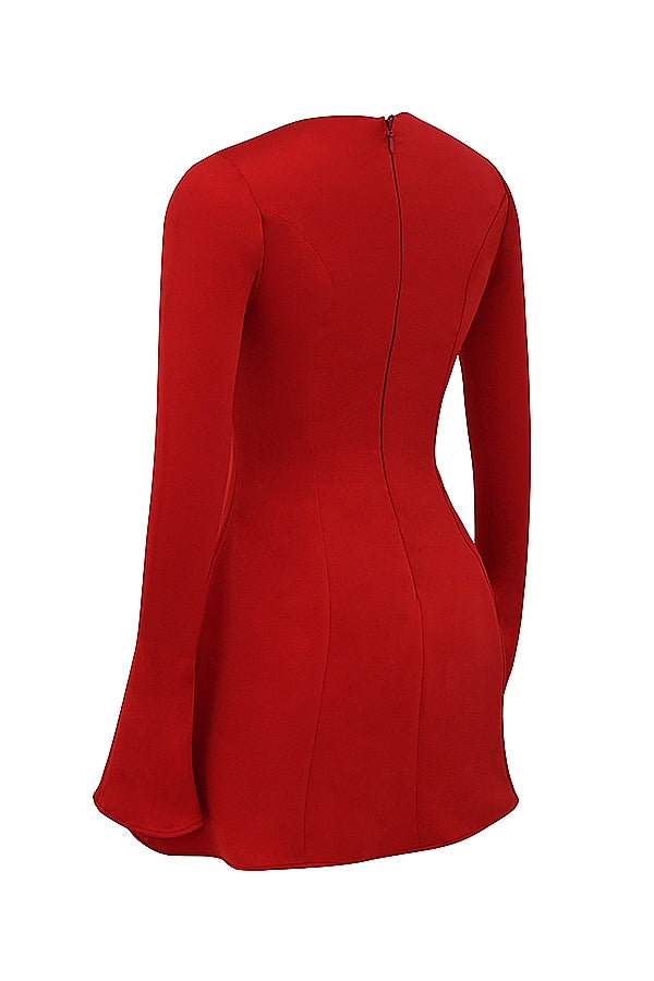 Sacha-Red Satin Mini Dress