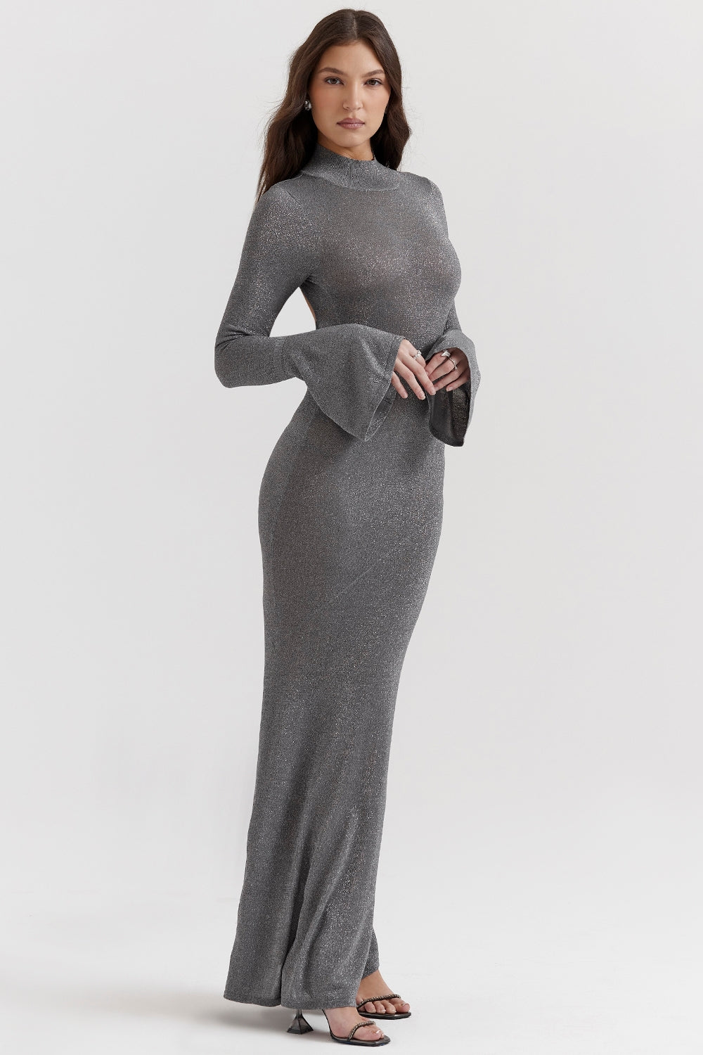 Sancha-Steel Metallic Maxi Dress