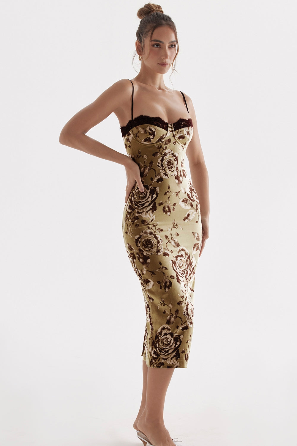 Cassia-Floral Print Midi Dress